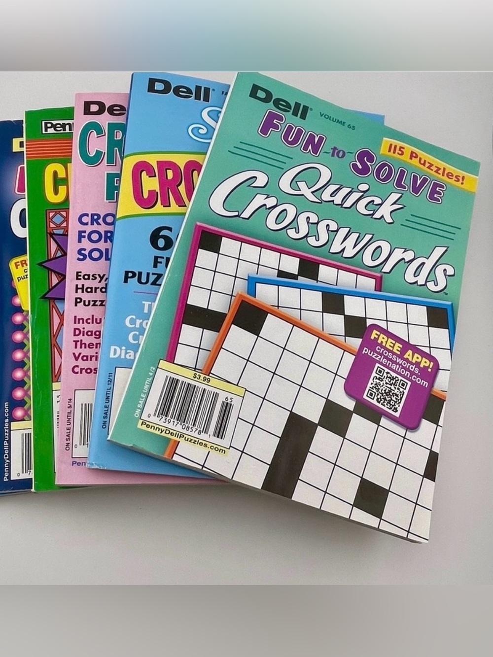 Crossword Puzzle Books New Old Stock, Lot of 5